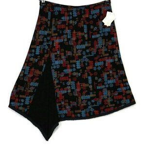 Coldwater Creek Travel Skirt Knit Black‎ Red Blue Petite Large PL